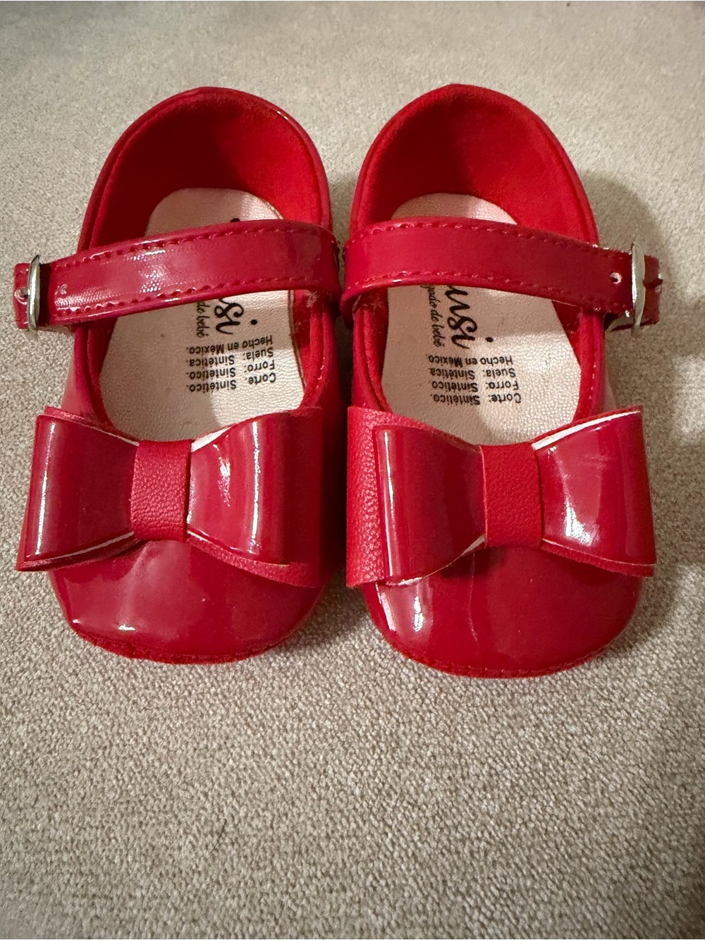 Kids Red Patent Bow Mary Jane Shoes - Unbranded